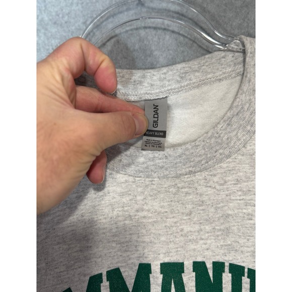 Gildan Emmanuel College Sweatshirt Crewneck Pullover Heather Gray XL - Picture 2 of 10